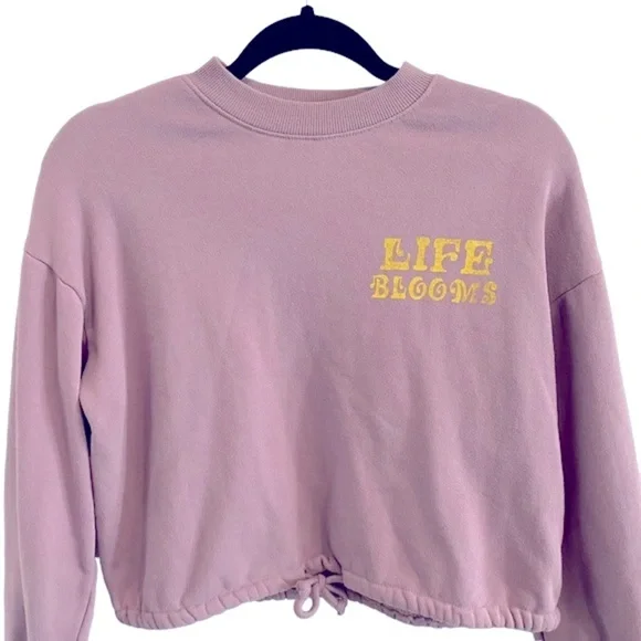 Urban Nation Lavender Life Blooms Graphic Crew Neck Sweatshirt - Picture 4 of 12